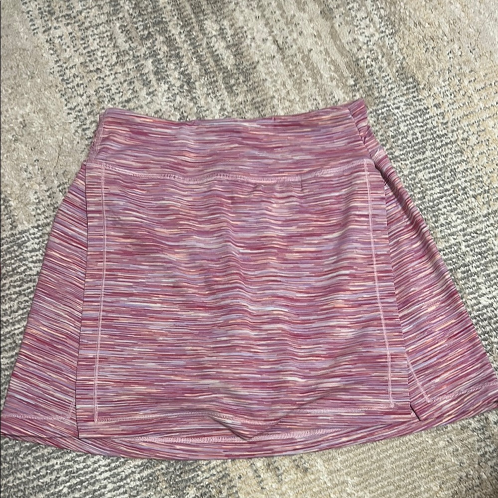 Athleta White and Pink A-Line Mini Skirt